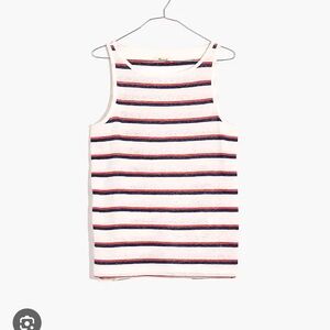 Madewell Modern Linen Tank Top in Stripe Sz M